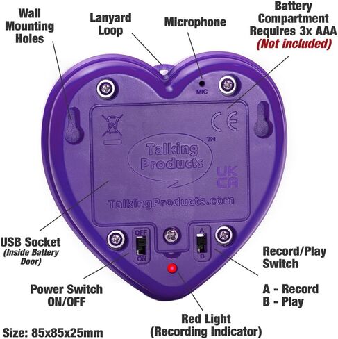 المنتجات الناطقة، زر صوت MP3 لتأكيدات القلب الأرجواني. 30 اقتباسات تحفيزية وإيجابية مسجلة مسبقًا لتحسين الصحة العقلية للأطفال. بناء احترام الذات، ومكافحة القلق وانخفاض الثقة. in Kuwait