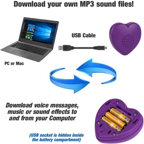 المنتجات الناطقة، زر صوت MP3 لتأكيدات القلب الأرجواني. 30 اقتباسات تحفيزية وإيجابية مسجلة مسبقًا لتحسين الصحة العقلية للأطفال. بناء احترام الذات، ومكافحة القلق وانخفاض الثقة. in Kuwait