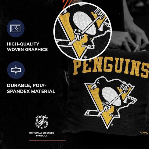 Northwest NHL Decorative Pillows- Enhance Your Space with Woven Throw Pillows - 14" x 14" - Playing Field at Your Home (Pittsburgh Penguins - Black) in Saudi Arabia