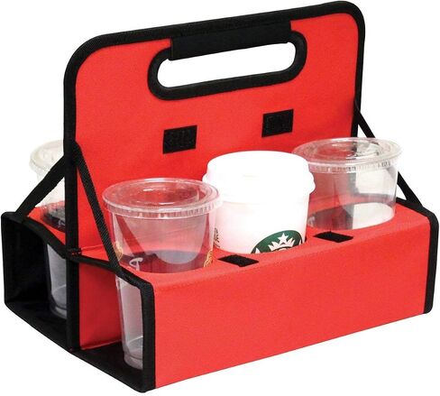 Preferred Nation Reusable Cup Carrier/Caddy (Set of 2), Holds 6 Soda Coffee Cups or Cans, Sturdy Frame and Solid Base, Foldable Convenient Easy to Carry | Great for Food Delivery in Saudi Arabia