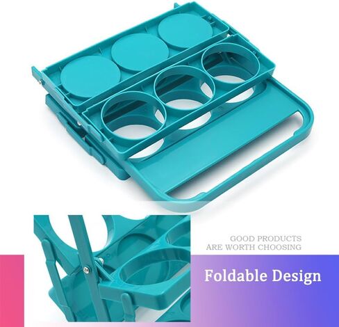 Foldable Plastic Drink Carrier with Handle, Beverage Delivery Holder, 6- Holes Reusable Beer Bottle Carrier for Grubhub Doordash KTV Party, Catering, Restaurant (Black) in Saudi Arabia