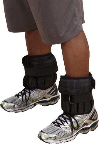 Body-Solid Tools Ankle Weights Pair - Adjustable 20-LB Leg Weights for Men & Women, Ideal for Walking, Gym Training, Speed and Strength Improvement in Saudi Arabia