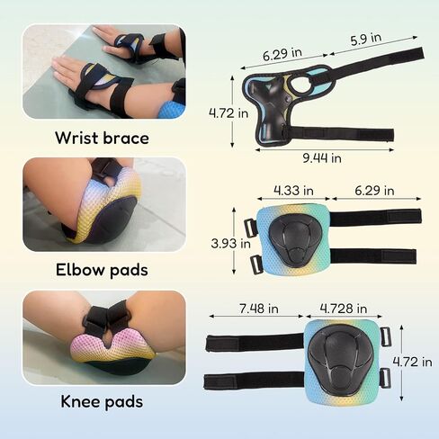 Miereirl Kids Bike Helmet Toddler Adjustable Gradient Helmet with Knee Pads Elbow Pads Wrist Guards Ventilation Multi-Sport Helmet for Skateboard Roller Skateing Bicycle Scooter in Saudi Arabia