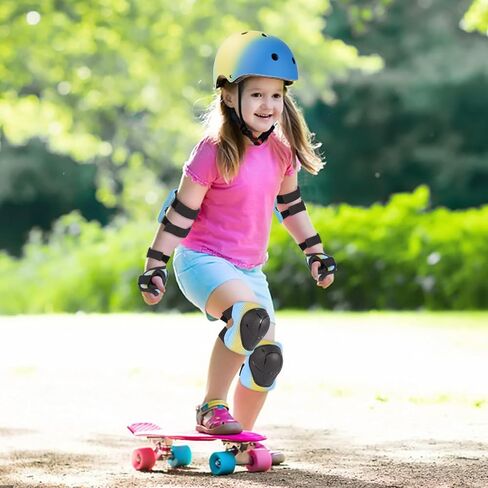 Miereirl Kids Bike Helmet Toddler Adjustable Gradient Helmet with Knee Pads Elbow Pads Wrist Guards Ventilation Multi-Sport Helmet for Skateboard Roller Skateing Bicycle Scooter in Saudi Arabia