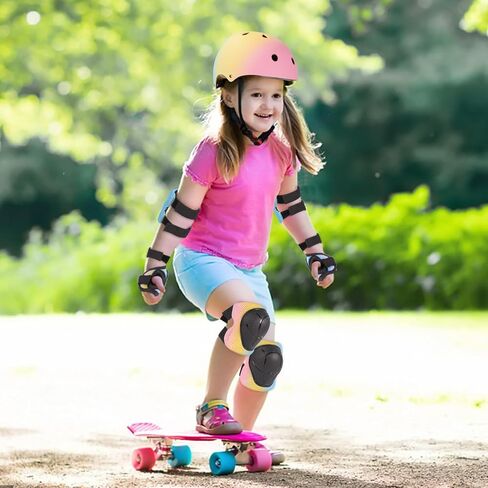 Miereirl Kids Bike Helmet Toddler Adjustable Gradient Helmet with Knee Pads Elbow Pads Wrist Guards Ventilation Multi-Sport Helmet for Skateboard Roller Skateing Bicycle Scooter in Saudi Arabia