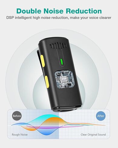 3 in 1 Wireless Microphones for iPhone, iPad, Android, Camera, USB-C Microphone, Mini Microphone with Noise Reduction - Perfect for Video Recording, Vlogging, YouTube, TikTok in Kuwait