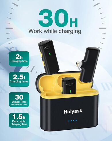 3 in 1 Wireless Microphones for iPhone, iPad, Android, Camera, USB-C Microphone, Mini Microphone with Noise Reduction - Perfect for Video Recording, Vlogging, YouTube, TikTok in Kuwait