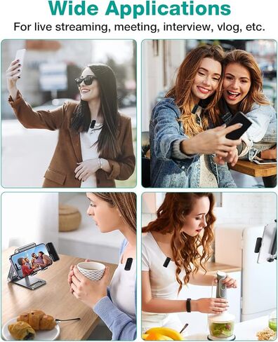 3 in 1 Wireless Microphones for iPhone, iPad, Android, Camera, USB-C Microphone, Mini Microphone with Noise Reduction - Perfect for Video Recording, Vlogging, YouTube, TikTok in Kuwait