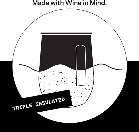 Corkcicle Stemless Insulated Wine Glass Tumbler, Matte Black, 12 oz – Stainless Steel Stemless Wine Glass Keeps Beverages Cold for 6 Hours, Hot for 3 Hours – Non-Slip, Easy-Grip Insulated Cup in Saudi Arabia