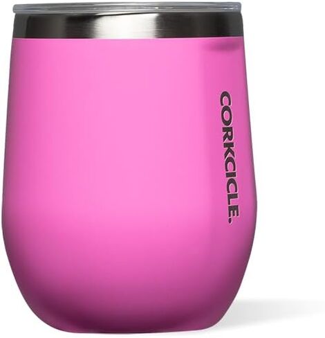 Corkcicle Stemless Insulated Wine Glass Tumbler, Matte Black, 12 oz – Stainless Steel Stemless Wine Glass Keeps Beverages Cold for 6 Hours, Hot for 3 Hours – Non-Slip, Easy-Grip Insulated Cup in Saudi Arabia