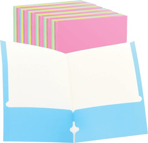 Folders with 2 Pockets, Paper Colored Binder File School Folder Letter Size, Poly Portfolio Supplies Folder for Office and School w/Two-Pockets Bulk in Blue, Purple, Green, Pink, 24 Pack - by Enday in Saudi Arabia