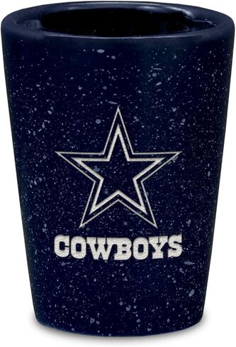 ريكو إندستريز NFL Football Dallas Cowboys 2oz زجاج سيراميك للجماهير، محفور بالليزر في زجاج طلقة واحد بلون الفريق in Saudi Arabia