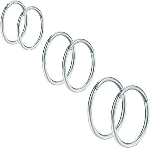 20G حلقات الأنف الفولاذية الجراحية هوب متمحور الفرس الجزء الحلزون الغضروف Daith الزنمة أقراط هيئة ثقب المجوهرات للنساء الرجال الفتيات 6 مم 8 مم 10 مم 12 مم in Kuwait