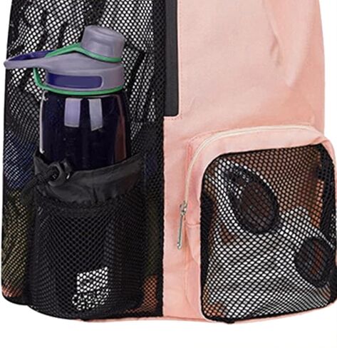 Mesh Backpack Swimming Drawstring Bag Backpack with Wet Pockets Beach Storage Backpacks Mesh Swim Equipment Beach Bag in Saudi Arabia