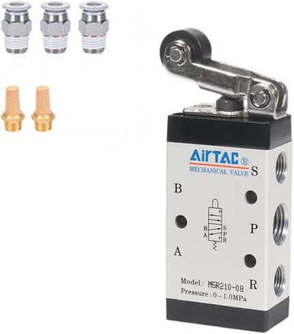 Control valve 5/2 Way AirTac M5R110-06 1/8'' PT Pneumatic Air Mechanical Roller Single External Direct Acting Type in Saudi Arabia