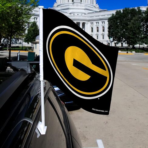 علم سيارة Rico Industries NCAA Grambling State Tigers بديل مزدوج الجوانب - 40.64 سم × 48.26 سم - عمود قوي يتم تثبيته على السيارة/الشاحنة/السيارات in Saudi Arabia