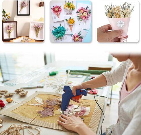 24PCS Mini Dried Flowers Bouquets,2 Boxes Natural Dry Flower&Leaves Plant Stem Bunch for DIY Crafts Photo Props,Dried Embossing Flower Bundles for Wedding Home PartyDecor (24) in Saudi Arabia