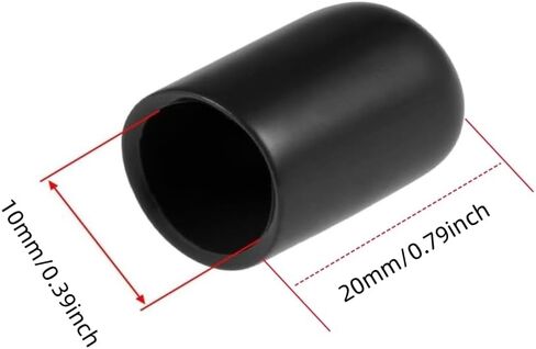 قبعات نهاية مطاطية مستديرة 100 قطعة 3/8 "(10 مللي متر) ID الفينيل مرنة برغي الموضوع حماة أغطية نهاية الترباس الأسود للأنابيب المعدنية قضيب الترباس in Saudi Arabia