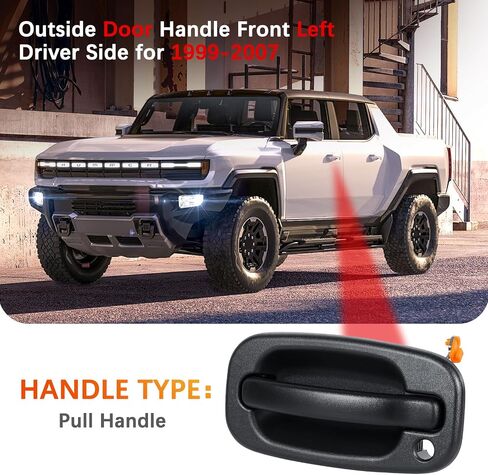 FAERSI مقبض الباب الخارجي استبدال جانب السائق الخلفي لـ 1999-2007 Chevy Silverado 1500 2500 HD، Tahoe، Suburban، Avalanche، GMC Sierra، Yukon Denali، Cadillac Escalade 80579 15721571 in Saudi Arabia