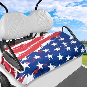 Golf Cart Seat Covers, Summer Golf Cart Seat Towel Blanket for All EZGO, Yamaha, Club Cars (USA Star)
