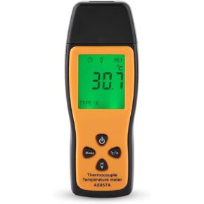 Digital Thermocouple Thermometer, 1 Channel Thermometer Temperature Thermometer with K Type Thermocouple Probe, LCD Backlit, -200℃ to 70℃(-328℉ to 1292℉)