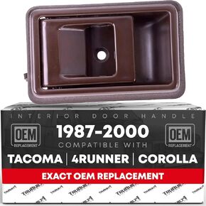 زوج T1A من بدائل مقبض الباب الداخلي لسيارة Toyota Corolla 1989-1992، يناسب الجوانب اليمنى واليسرى، ويناسب أيضًا Toyota Tacoma، 4Runner، Geo Prizm، Chevy Metro، Brown، T1A 69206-04010-B 69205-04010-B