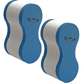 Kemp USA Solid Pull Buoy & Swim Float for Strength Training, Supports Legs & HIPS, Durable EVA Foam (Pack of 2)