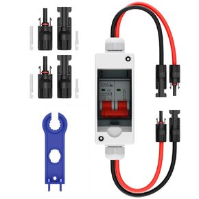 Solar Panel Disconnect Switch, CGELE 32 Amp DC 1000V Breaker Box PV Disconnect Switch Miniature Circuit Breaker with IP65 Waterproof Box