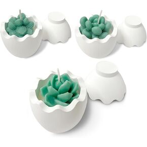 Egg-Shaped Succulent Scented Candle - Decorative Aromatherapy Candle in Elegant White Eggshell Holder - Perfect for Home Décor, Relaxation, and Gifting