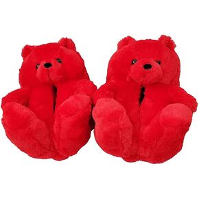 Teddy Bear Slippers Women Plush Bears Slippers Fuzzy Soft Fluffy Cute Animal Slippers Women House Indoor Sneakers Floor Shoes Slippers Cartoon for Girls
