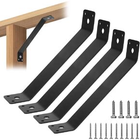 Angle Brackets 4 Pcs 7.3" Inside Mount 45-Degree Angle Corner Braces Inside Joint for Wood Post and Beam Desk Edge Box Pergola Gazebo DIY Kit