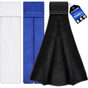 3 Pcs Football Towel,Quarterback Football Field Towel with Hook and Loop Straps,Cotton Football Towels Sports Towel,Sweat Towel for Gym,Golf,Yoga,Youthful Football (Black, White, Blue)