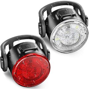 Bike Lights for Night Riding, USB Rechargeable Bicycle Lights Front and Rear, Waterproof IPX4 Bike Light, 6 Modes Bike Headlight and Tail Light Set
