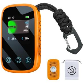 [3-in-1] Carbon Monoxide Detector | Humidity | Temperature, Portable Co Gas Monitor with Lanyard, Air Quality Sensor for Outdoor Camping Travel RV Car