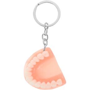 Halloween Keychain Resin Jaw Teeth Key Ring Horror Keychain for Cell Phone Dentist Dental Clininc Red