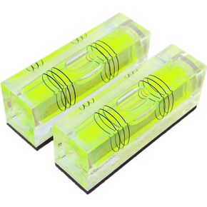 2Pcs Square Bubble Spirit Levels with Magnetic Base 52x20x15mm Three Line Bubble Level Measuring Layout Tools Levels