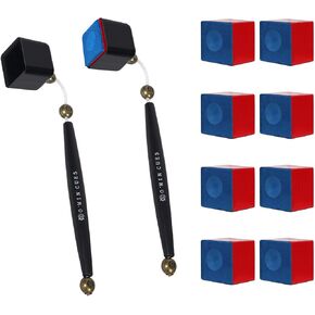 Vefungyan Chalk Holder for Billiards Pool: 2 in 1 Pool Cue Chalk Holder Billiard Cue Tip Pricker Prep Tool with 8pcs Pool Cue Chalk