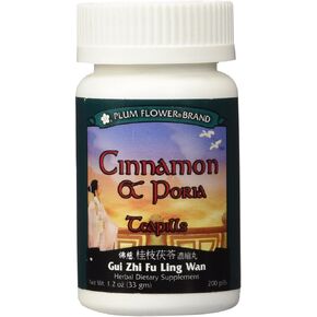 Cinnamon & Poria Teapills (Gui Zhi Fu Ling Tang), 200 ct, Plum Flower