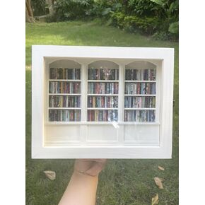 Shake Away Anxiety Bookshelf,Stress Reliever,with 350Pcs Miniature Book Match Boxes Display Case Cabinet Decoration, for Book Lovers (white)
