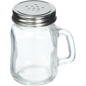 Tablecraft Small Glass Mason Shaker with Metal Lid, 5-Ounce, Clear