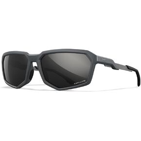 Wiley X WX Recon Sunglasses Safety Glasses for Men Shatterproof UV Eye Protection for Combat and Shooting Captivate Polarized Black Mirror Lenses Matte Grey Frames