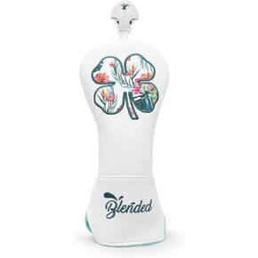 Golf Club Covers White Lucky Clover Golf Head Covers Driver Covers Fariway Wood Headcover Hybrid Covers Leather Golf Headcover with Number Tag for All Brand