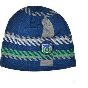 47 Hartford Whalers Old Time Hockey (OTH) Cuffless Rugby Stripe Beanie Hat - NHL Knit Skull Cap