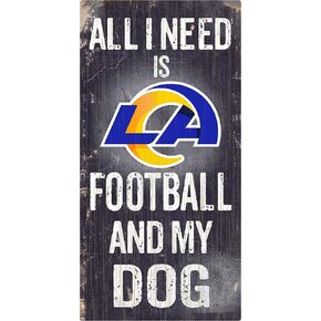 Fan Creations Sign Los Angeles Rams Football and My Dog, Multicolored