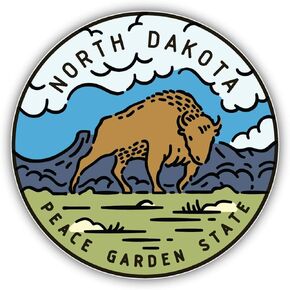 North Dakota USA State Retro Vintage Vinyl Sticker Car Bumper Decal