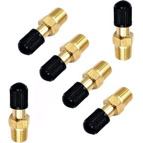 6Pcs Schrader Valve Adapters with 1/8" Male NPT,Brass 1/8" NPT Tank Valve Use with Air Compressor Tanks