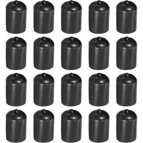 uxcell 100Pcs Rubber End Caps, 17mm/0.67" ID Flexible Rubber Caps, PVC Caps Rubber Screw for Bolts Screw Caps Thread Protectors Tube Screw Bolt, Black