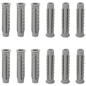 12PCS Plastic Anchor Bolts 0.3x2 inches Nylon Screw Expansion Plug for Concrete Walls Brick Walls M8x40mm TV Mounting Hardware for Fixing Brackets Shelves Frames Cabinets