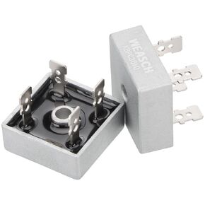 2Pcs Bridge Rectifier Diode, KBPC2510, AC to DC, 1000V 25A, 4 Pin, Full Wave Single Phase Metal Housing Bridge Rectifier (2)