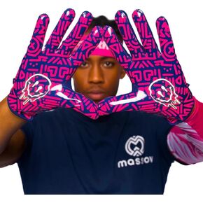 Smile ERA 9.0s Limited Edition Football Gloves - Youth Football Receiver Gloves with Sticky ProTac Palms & MassovMesh for Superior Breathability & Durability (Small)